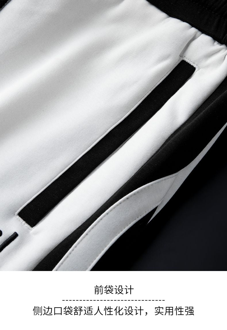 Luxury Side-Stripe Joggers for Men – Embroidered Logo with Premium Finish