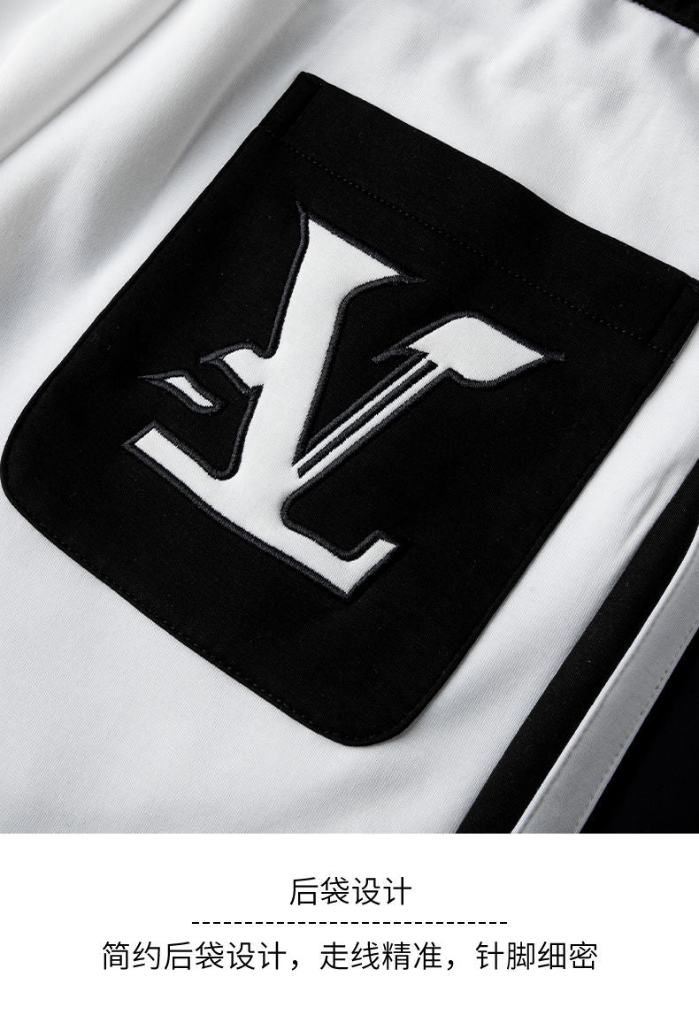 Luxury Side-Stripe Joggers for Men – Embroidered Logo with Premium Finish