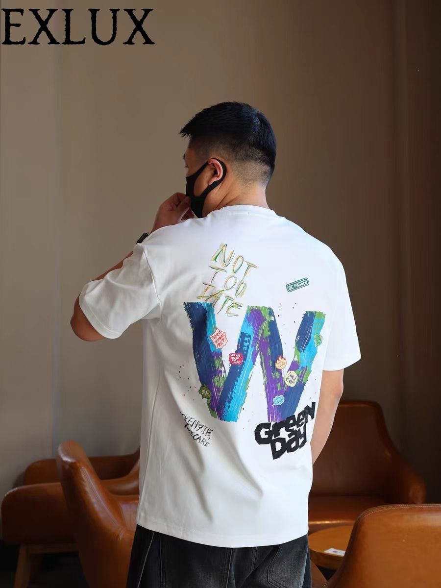 Big W DTF Print Tee – Oversized Fit for Men